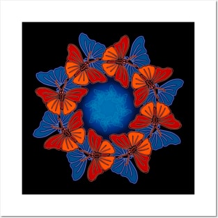 Butterfly mandala Posters and Art